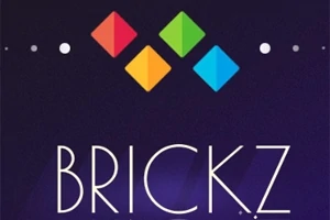 Farverige diamanter på mørk baggrund med teksten BRICKZ nedenfor