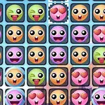 Farverige emojiansigter med forskellige udtryk arrangeret i et gittermønster