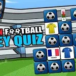 Europæisk fodboldtrøje quiz med flag og trøjer fra forskellige lande på en stadionbaggrund