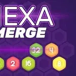 Hexagonale brikker i forskellige farver med tal på mørk baggrund