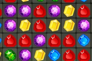 Farverige perler og ædelsten i forskellige former er arrangeret i et gittermønster