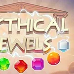 Titel Mythical Jewels med forskellige farvestrålende ædelsten foran en græskinspireret tempelbaggrund
