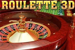 Roulettehjul og spillebord med teksten ROULETTE 3D øverst