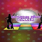Silhuetter af to dansere foran en lysende, farverig diskokugle og dansegulv med teksten Saturday Night Linker