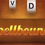 Bogstaverne T, V, D og O vises ovenover ordet Spellbound på en brun baggrund