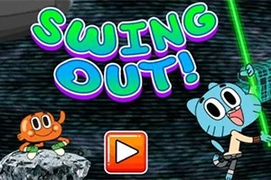 To figurer, en orange og en blå, med teksten Swing Out!