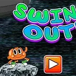 To figurer, en orange og en blå, med teksten Swing Out!